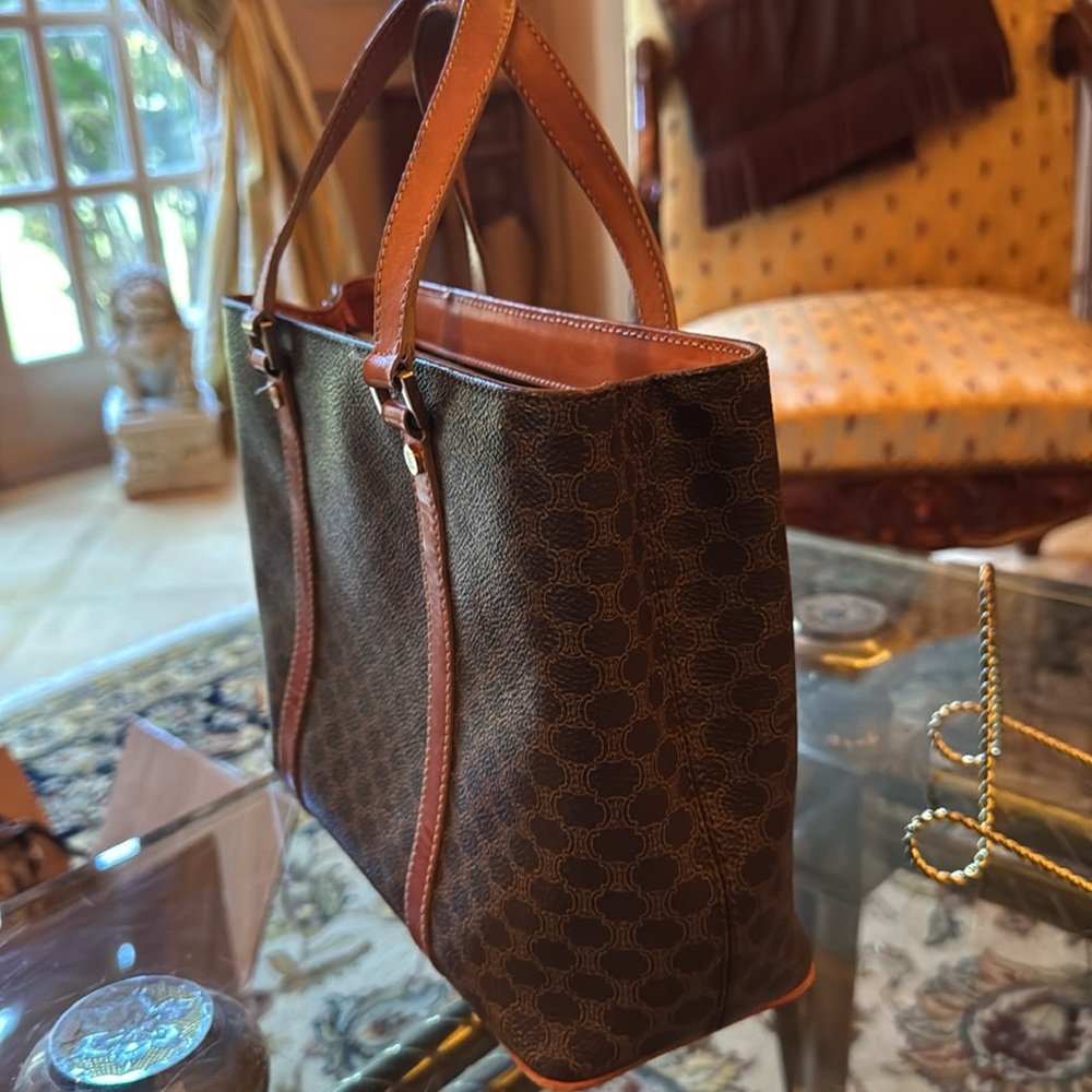Celinemacadam Brown Leather Tote Bag - Picture 4 of 8